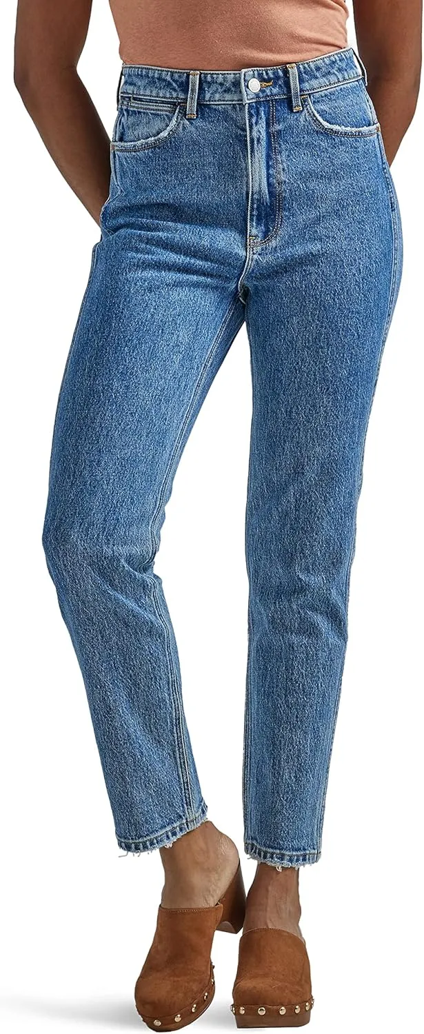 Wrangler Women's Tapered High-Rise Mom Jean