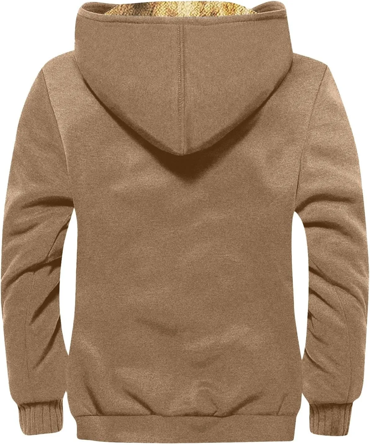 XIAXOGOOL Zip Up Hoodie Men Big And Tall Men's Vintage Heavyweight Sherpa Fleece Lined Jackets Winter Warm Sweatshirt Coats