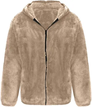 Zeiyignr Men's Sherpa Hoodie Jacket Fleece Lined Zip Up Warm Hoodies Sweatshirt Winter Fluffy Fuzzy Sweater Warm Hooded Coat