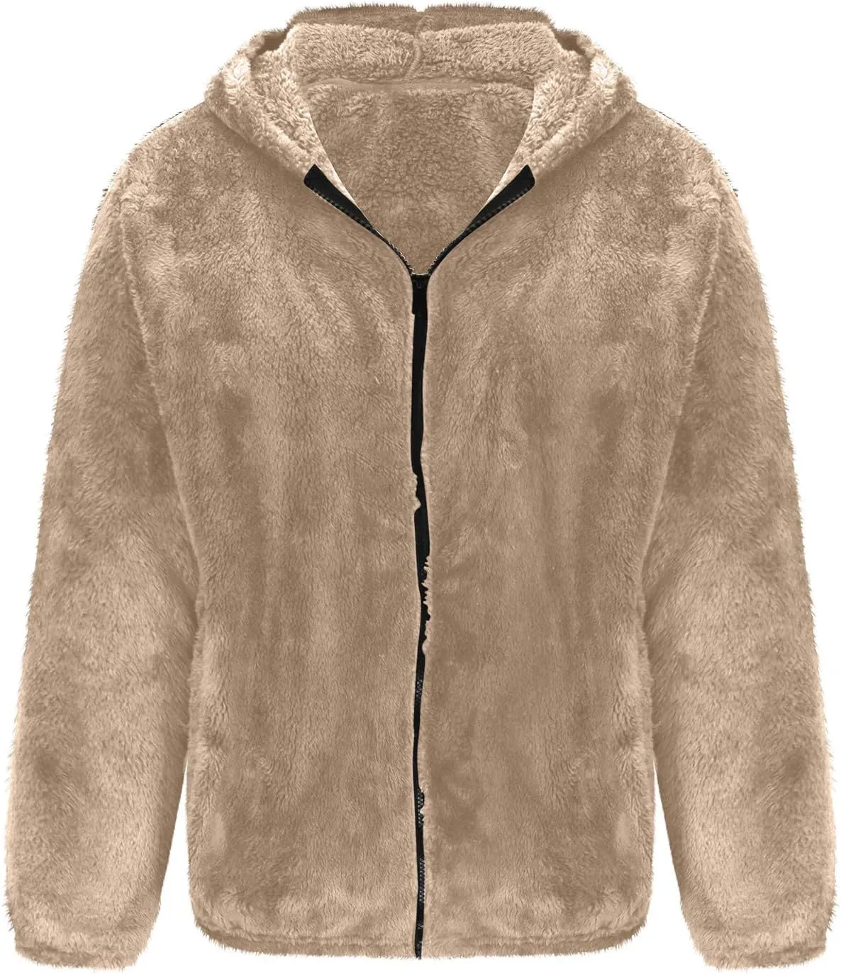 Zeiyignr Men's Sherpa Hoodie Jacket Fleece Lined Zip Up Warm Hoodies Sweatshirt Winter Fluffy Fuzzy Sweater Warm Hooded Coat
