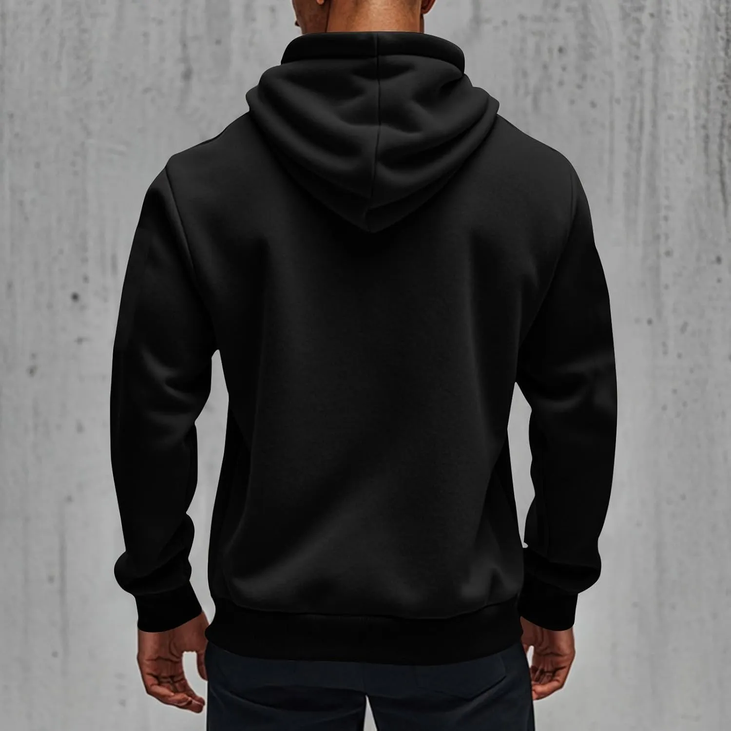 Zip Up Tactical Hoodies for Men Loose Fit Workout Fleece Jacket Big and Tall Cotton Hooded Sweatshirt with Pockets